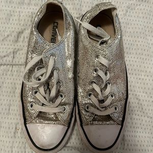 Silver Glitter Converse